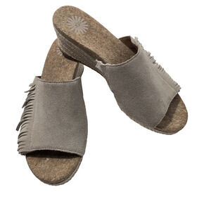 UGG Wedge Danes Slide Sandals Shoes Comfort Espadrille Suede Women's Size 6